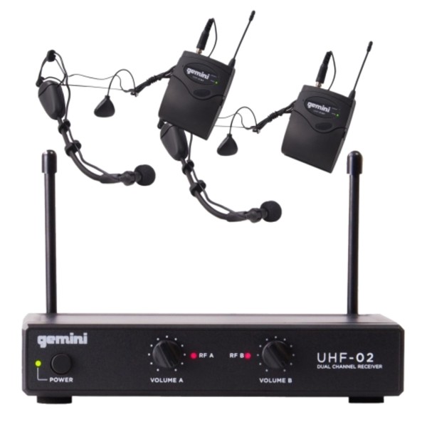 Gemini Sound UHF-02HL-S34 - Dual Channel UHF Wireless Headset &