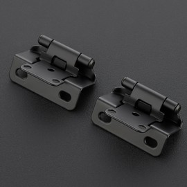 Ravinte 2 Pack 1 Pairs Semi-Overlay 1/2 inch Self-Closing Face Frame Cabinet Hinges Matte Black Half Wrap-Around Kitchen Door Hinges Face Mount Cabinet Hardware