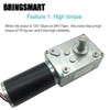 BRINGSMART DC 12V 80rpm DC Worm Gear Motor 15kg.cm Self-Locking