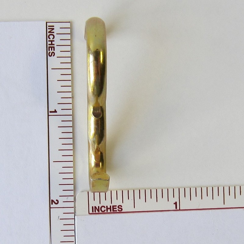 Narrow Picture Rail Hooks Brass Finish - 10 Pack -