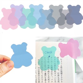 Sticky Film Notes, Cute, Bear, Dull Color, Set of 8 Colors, Transparent, Index, Transparent Color, Sticky Notes, Stickers, Translucent, Waterproof