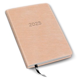 Harbor Desk Weekly Monthly Planner 2025 - Calendar Planner and Notebook, Durable Faux Leather, 192 Pages, Softcover & Book Bound - Metallic Rose Gold - 8 x 5.5 "