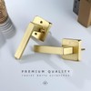 Linkaa Privacy Door Lever Gold Satin Brass Square Door Handle