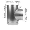 8" Inch T-Shape Ducting Splitter - 90 Degree Galvanized Steel