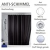 WENKO 20043100 Antimould shower curtain singlecolour Black antibacterial, washable, Plastic
