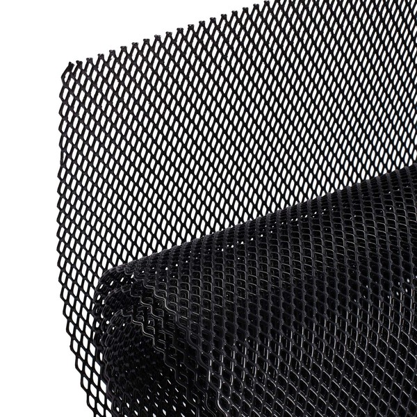 AggAuto Universal 40"x13" Car Grill Mesh - 100x33cm Aluminum Alloy