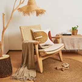 lifein 18x18 Pillow Covers-Throw Pillow Cover,Tufted Boho Jacquard Pillow Covers,Farmhouse Decorative Pillow Cover,Pillow Cases for Gift,Couch,Sofa,Bed,Chair,Living Room,Home Decor(18x18inch)