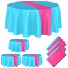 Oudain Round Plastic Disposable Tablecloth 84 Inch Stain and Wrinkle