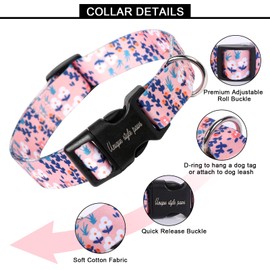 Unique style paws Blue Leaves Dog Collar Harnesses Collars & Leads for Collar Dog Wide Bow Tie Chain Dog Collar Pull Collar Gifts for Small Medium Large Dogs L