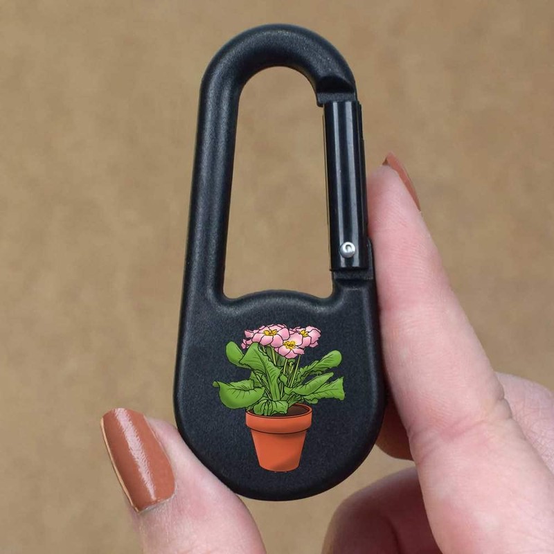 Azeeda 'Pink Primrose' Compass Keyring (KC00020423)