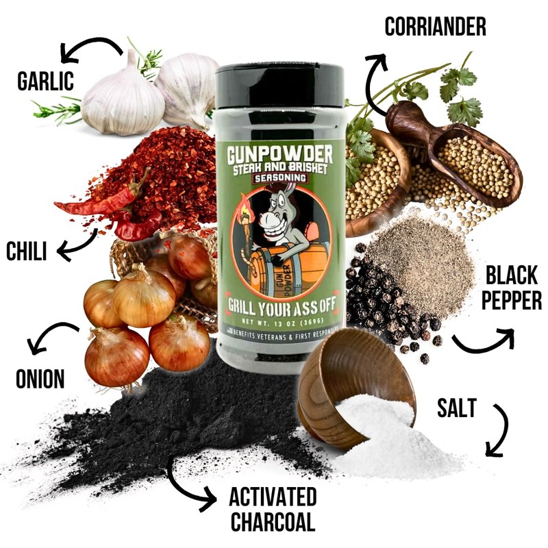 Grill Your As* Off Gunpowder Seasoning – 13oz BBQ Seasoning