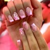 Light Pink Press on Nails Medium Square Fake Nails Pink