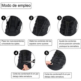 Mythya Agujetas Elasticas para Tenis, Cordones de Bloqueo Tenis Ajustables Cordones, Cordones Se Adapta a Todo Tipo de Zapatos