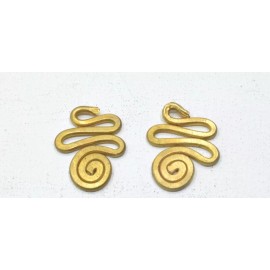 Unbranded Beads African Old Turkana Brass Coil Pendants