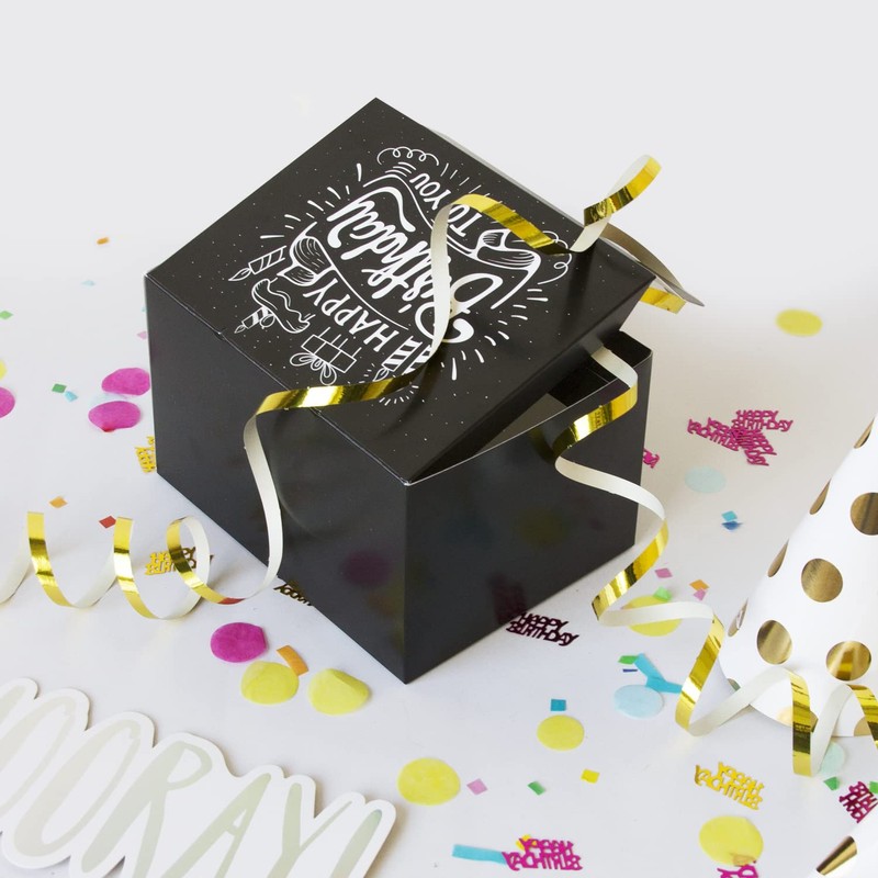 FETTIPOP DIY Gift Box, Gift Carton, Exploding confetti (Premium White),