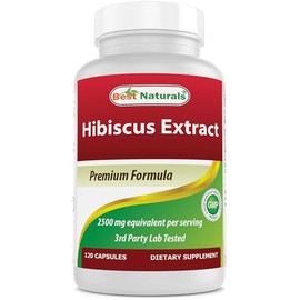 Best Naturals Hibiscus Extract 2500 mg Equivalent per Serving- 120 Capsules