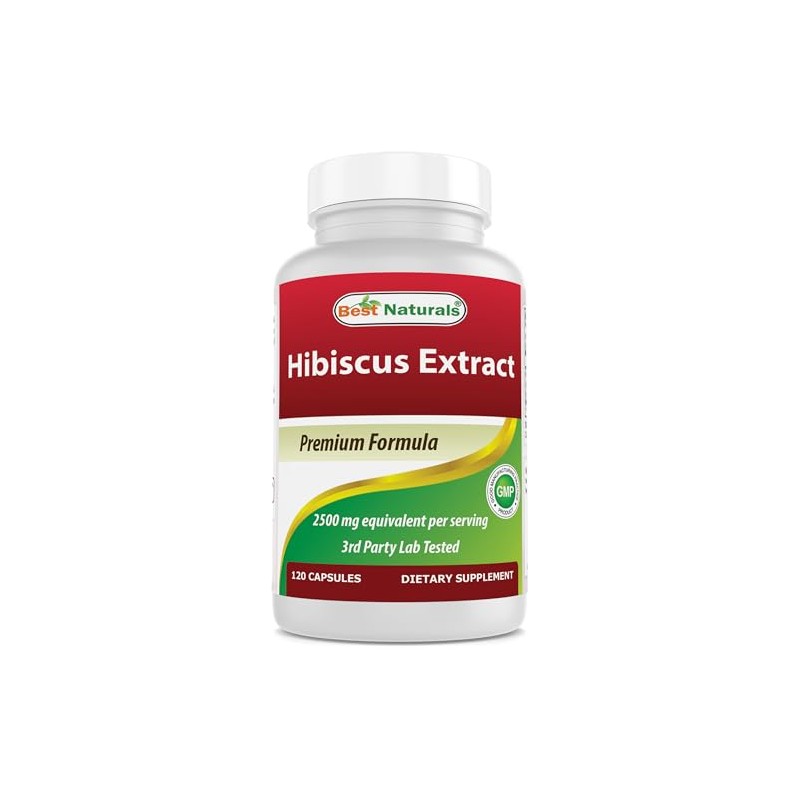 Best Naturals Hibiscus Extract 2500 mg Equivalent per Serving- 120