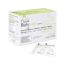 Butycaps Butyrate Supplement Butyrin UK | 30 sachets – microencapsulated Butyrin 900mg | butyric Acid Postbiotic | Intestine, Transit, Colon & Leaky Gut | Vegan