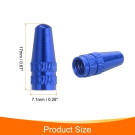 sourcing map 8pcs Bike Valve Caps Anodized Aluminum Road Bicycle Air Tire Valve Caps Dust Caps for MTB Road Racing Bicycle, Blue