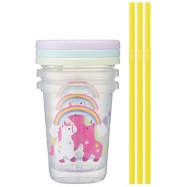 Skater SIH2ST-A Little Unicorn Girl Tumbler with Straw, Set of 3, 8.1 fl oz (230 ml), Made in Japan