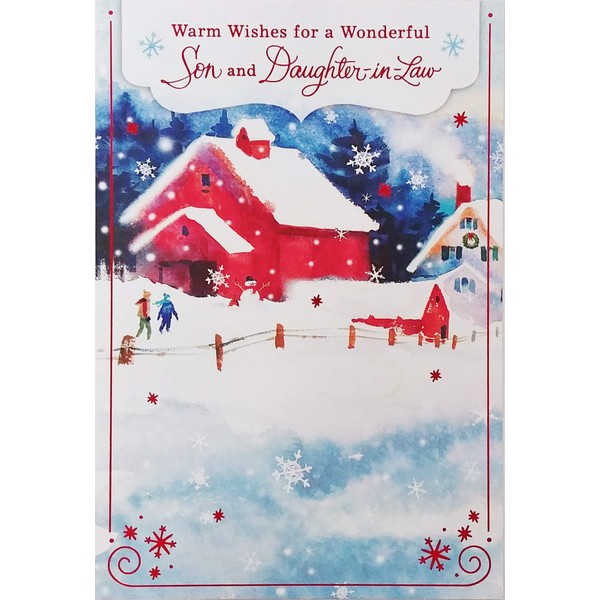 Greeting Card Warm Wishes for a Wonderful Son and Daughter-in-Law Merry Christmas Filled with Happy Times Together and All The Things That Mean The Most To You