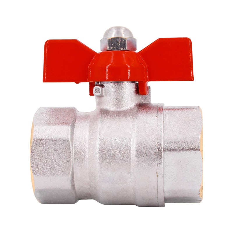 Genebre Brass Ball Valve with Red Wing Handle - Internal