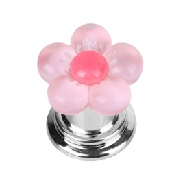 lasuroa Car One-Touch Start Button, Pink Flower Car Starter Cover Cute Engine Start/Stop Buttons Protector Accessories for Women Auto Decor