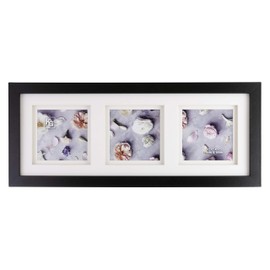 Kiera Grace KG Morgan Double Mat 3 6.6-Inch Openings, Black Frame, 6x6