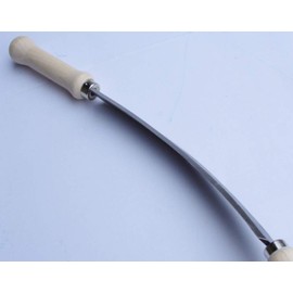 Muller Drawknife Straight Handles Longer, 16-1/2" Convex Curved Blade is Great for debarking, etc, Bark Draw Knife Made in Austria 2092,020