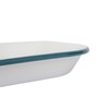 1x Green 24.5cm x 24.5cm White Square Enamel Baking Tray