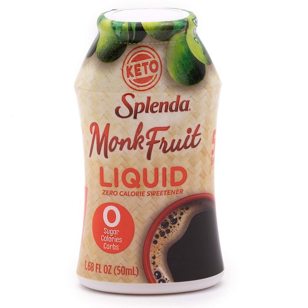 SPLENDA MONK FRUIT LIQUID, Zero Calorie Sweetener Drops, 1.68 Ounce Bottle (Pack of 1)