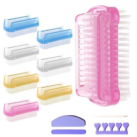 Hand & Nail Cleaning Brush Set, 8Pcs Plastic Nail Scrub Brushes and Manicure Tool Kit, Nail Care Set for Home, Salon, Pedicure & Hand Hygiene