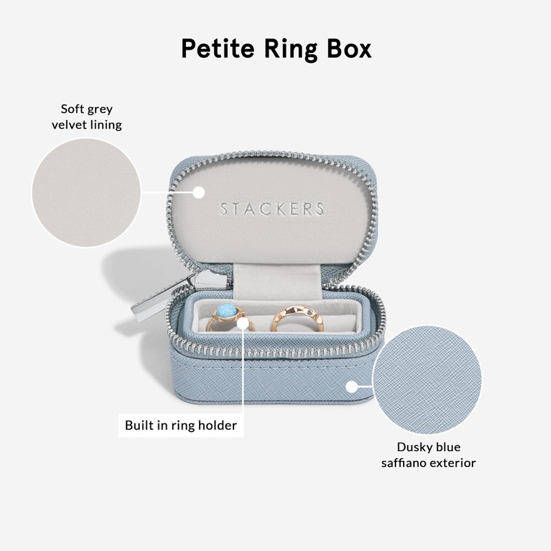 Stackers Small Ring Box in Dark Blue