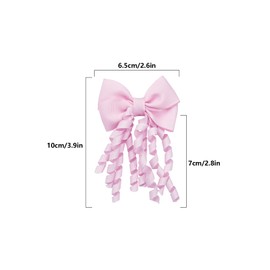 2 Pack Hair Bows for Toddler Girls, Pink Bow Hair Clips Hair Bow Spiral Streamers, School Hair Accessories, Pink