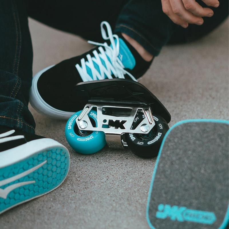 JMKRIDE Freeskates (Complete Set) - Color: Cyan White Retro