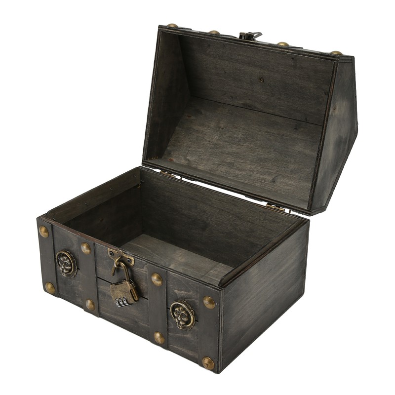 Wooden Treasure Chest Boxes Hand Crafted Vintage Wooden Box with
