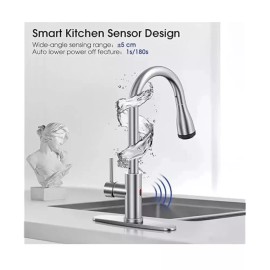 WaterSong Touchless Kitchen Faucet Sink w/ Smart Sensor WS062200 Brushed Nickel