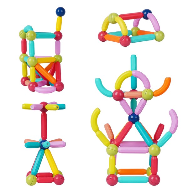 Tigerdoe 46 Pieces Magnetic Sticks and Blocks Set | Creative