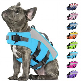 SUNFURA Dog Life Jacket, Reflective Dog Life Vest for Swimming