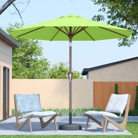 Patio Kingdom 10FT Patio Umbrella Outdoor Market Umbrella with Crank and Tilt, 8 Flexible Fiberglass Ribs, UV-Resistant Waterproof Canopy for Patio, Deck, Garden, Backyard, Apple Green