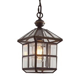 Mi Copper Outdoor Pendant Light 12.6in Exterior Hanging Porch Lights Oil Rubbed Bronze Waterproof Outdoor Chandelier Anti-Rust for Patio Entry Hallway