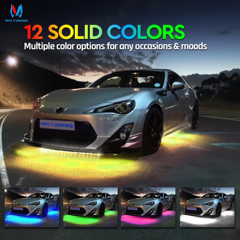 MICTUNING N8 RGBW Underglow Chasing Lights for Car with Remote
