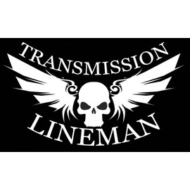 Transmission Lineman Skull Large Vinyl Decal Car Sticker Creative Fashion Laptop Accessories Approximately 10" (White)