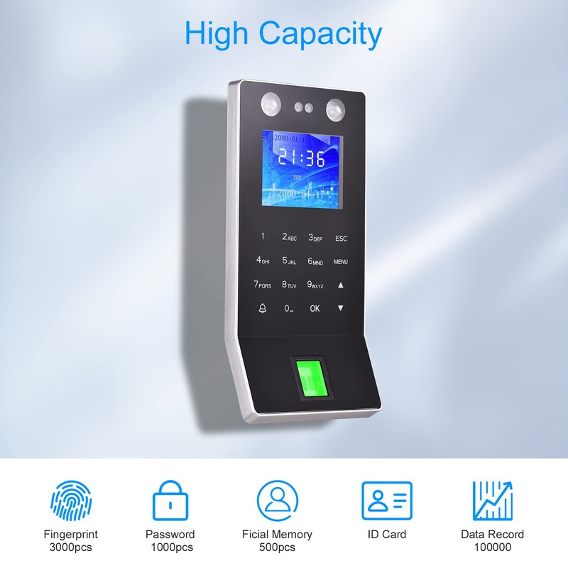 Bewinner Small Business Time Tracking, Fingerprint Stamp Clock and Face