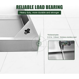 24x24x2.4 inch All Stainless Steel Manhole Cover and Frame,Recessed Square Invisible Manhole cover Flush Mount Sewage Cover,Embedded Outdoor and Indoor Metal Inspection Cover for Paver