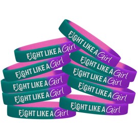 Pelea como una chica pulsera de silicona pulsera Pack de 10 múltiples opciones de Color