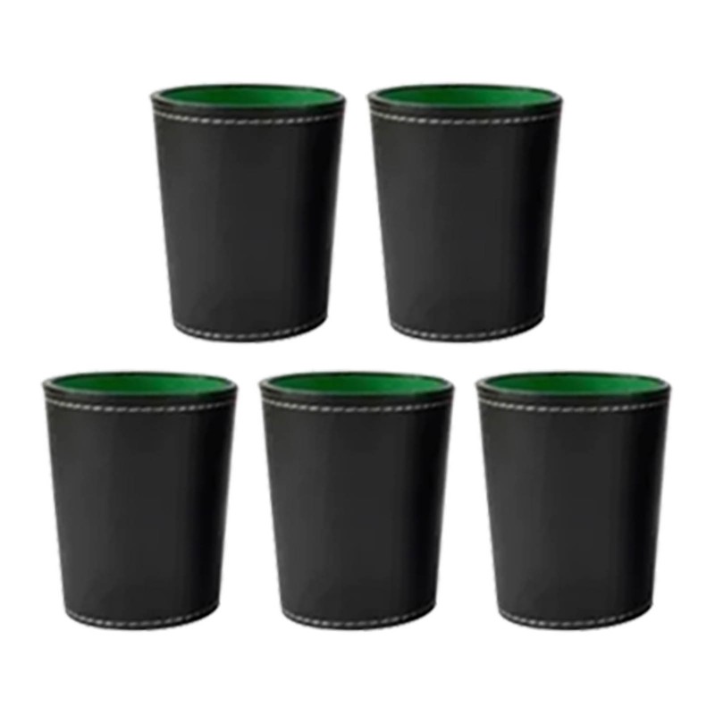 5Pcs PU Leather Dice Cup Set with 20 Dot Dices