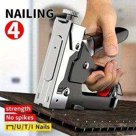 Generic Manual Brad Nailer | Fastening Wall Staple Nail Machine | Furniture Stapler Machine, Steel Nails Machine Tool for House Decor, Carton Reinforce