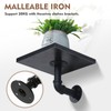 HRXMS 6 Pack Industrial Pipe Shelf Brackets, Black Iron for