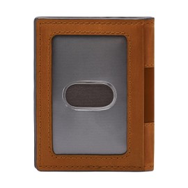 Fossil Everett Men's Leather Wallet 7.7cm L x 1.3cm W x 9.6cm H, brown